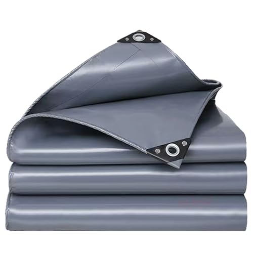 WLRHGl wasserdichte Plane Mit ÖSen, 0.5 x 4 m Gewebeplane Schutzplane LKW Plane Schutzplane Bootsplane Holzplane für Pool Gartenmöbel Trampolin WLR010, Grau von WLRHGl