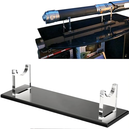 WLSANX Acryl-Lightsaber-Ständer Desktop-Displayhalter für FX-Schwerter Dolche Zauberstäbe Sammlerstücke Transparenter Dekorativer Doppelschicht-Schwertständer (Schwarz) von WLSANX
