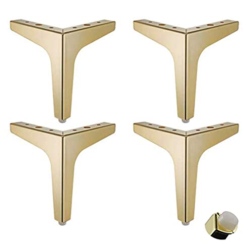 WLTFSHGP Möbelbeine Sofa Couchbeine Stuhl Tisch Auslegerbeine, 4 Stück Beine Edelstahl Tv Lowboard Füße Beistelltisch Füße/Gold/102 Mm von WLTFSHGP