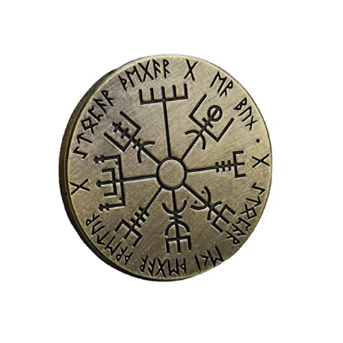 WLTY Nordic Viking Coin Wegweiser Kompass Gedenkmünzen Sammlung Talisman Souvenir Home Decor Crafts Ornament von WLTY