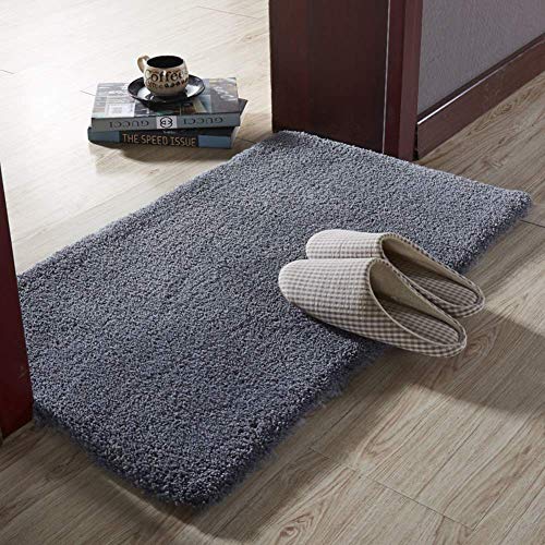 Mikrofasern Badematte rutschfest, Shaggy Chenille Badteppich Dick Weiche Badematte Teppich Waschbar Super Saugfähige Fußmatten Duschmatte-d 90x160cm von WLVG