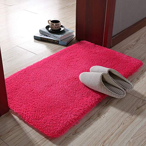 Mikrofasern Badematte rutschfest, Shaggy Chenille Badteppich Dick Weiche Badematte Teppich Waschbar Super Saugfähige Fußmatten Duschmatte-e 90x160cm von WLVG