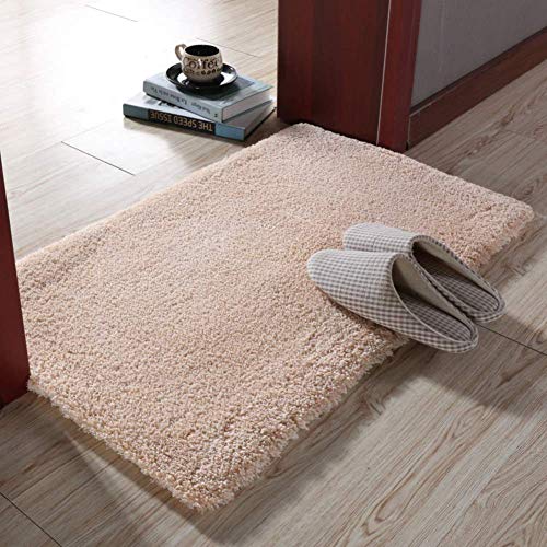 Mikrofasern Badematte rutschfest, Shaggy Chenille Badteppich Dick Weiche Badematte Teppich Waschbar Super Saugfähige Fußmatten Duschmatte-g 60x90cm von WLVG