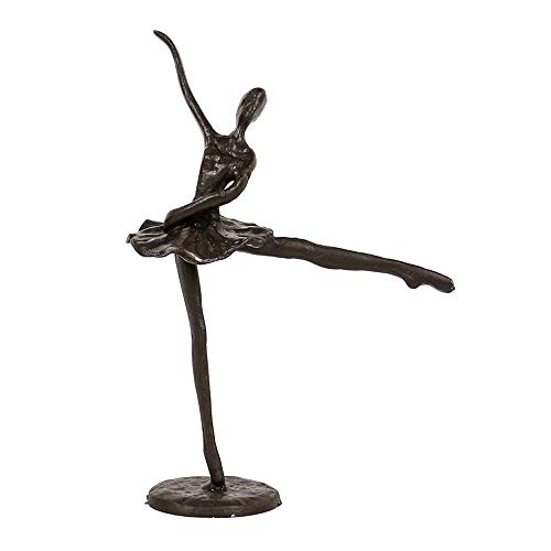 WLVG Ballett tanzende Skulptur, Eisen Ballett Mädchen Statuen Ballerina Figur für Home Desktop Ornament, Bronze, 15x6x21cm von WLVG