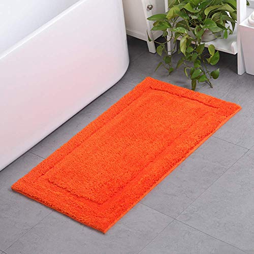 WLVG Einfarbiger Badezimmerteppich, Mikrofaser-Badematte Anti-Ermüdungs-Küchenmatten, Bereich Teppich Eingangstürmatten für Badezimmer Schlafzimmer-a Orange 45x65cm (18x26inch) von WLVG