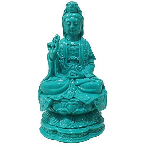 WLVG Feng Shui Guanyin Buddhistische Statue, Quan Yin Figur, Kuan Yin Skulptur mit Lotus Basis Dekoration für Ihr Wohnzimmer Büro Einweihungsgeschenke,A von WLVG