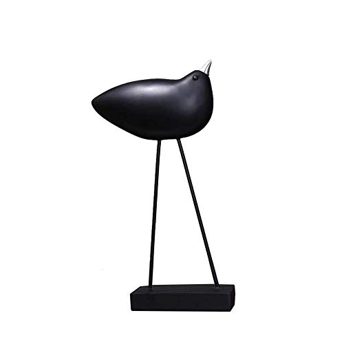 WLVG Schwarze Vogelskulptur, Abstrakter Harzfink Vogelstatuen Hohe Vögel Stehende Dekorfiguren Moderne Ornamente für den Innen- und Außenhof Geschenk-groß 31 x 15,5 x 6,5 cm (12 x 6 x 3 Zoll) von WLVG