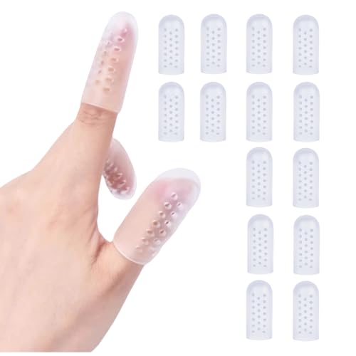 14 Stück Fingerschutz Silikon Gel Fingerlinge,Fingerkuppenschutz nach Verletzung,Fingerschutz bei Verletzung,Finger Sleeves,Atmungsaktives Neues Material Fingerüberzieher für Bei Blasen (Transparent) 14 Stück Fingerschutz Silikon Gel Fingerlinge,Fingerkuppenschutz nach Verletzung,Fingerschutz bei Verletzung,Finger Sleeves,Atmungsaktives Neues Material Fingerüberzieher für Bei Blasen (Transparent) von WLVinson