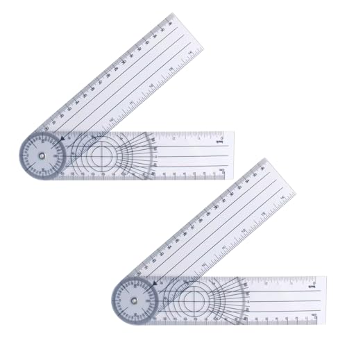 2 Stück Goniometer Physiotherapie,Winkelmesser Schule,Winkellineal,PVC Medizinischer 360° Spinal Winkel Lineal Transparenter,Protractor School,Gelenkmesser für Heimarbeit,Sporttherapie,Ärzte,Studenten 2 Stück Goniometer Physiotherapie,Winkelmesser Schule,Winkellineal,PVC Medizinischer 360° Spinal Winkel Lineal Transparenter,Protractor School,Gelenkmesser für Heimarbeit,Sporttherapie,Ärzte,Studenten von WLVinson