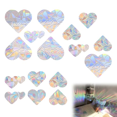 2 Stück Suncatcher Sticker,Prisma Fensteraufkleber Vogelschutz,Fensterbilder,Fensterdeko,Suncatcher Fenstersticker,Fensterfolie Regenbogeneffekt Bunt,Sun Catcher Sticker,Sonnenfänger Fenster Herzform 2 Stück Suncatcher Sticker,Prisma Fensteraufkleber Vogelschutz,Fensterbilder,Fensterdeko,Suncatcher Fenstersticker,Fensterfolie Regenbogeneffekt Bunt,Sun Catcher Sticker,Sonnenfänger Fenster Herzform von WLVinson