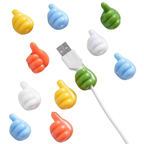 20 Stück Thumb Hook Kabelhalter,10 Mini+10 Daumenhaken,Kabelclips Kabelhalter,Kreativer Wandhaken Klebehaken in Daumen hoch-Form für Zuhause Küche,Selbstklebend,Multifunktional,Vielzwecke,Mix Farbenf von WLVinson
