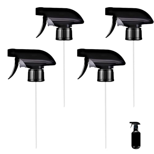 4 Stück Sprühkopf,Sprühaufsatz für Flaschen,Universal Sprühkopf für Flaschen,Spraydose Sprühkopf Schwarz mit Schaumgitter,Strahl Spray Bottle Replacement Ersatzsprühkopf für Standard Sprühflaschen von WLVinson