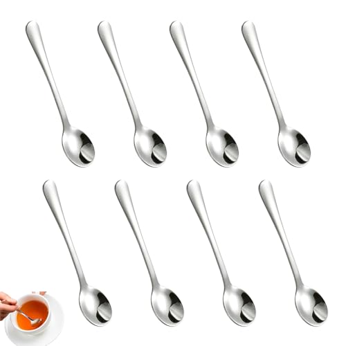 8 Stück Espressolöffel Mini,Kaffeelöffel,Espresso Löffel Klein,Tischlöffel aus Edelstahl Esslöffel,Spoon Set,Dessertlöffel,Gewürzlöffel,Kleine Schöpflöffel Spülmaschinenfest für Restaurant Küche Party von WLVinson