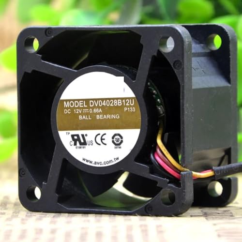 WLWOZMD Für AVC DV04028B12U 4028 40X40X28MM 4cm Lüfter 4-Draht-Geschwindigkeit DC 12V 0,66A Axiallüfter(2510-2Pin(2Wires)) von WLWOZMD