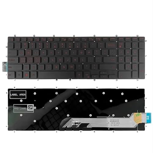 WLWOZMD Laptop-Tastatur für Dell P71F P82F P75F P71F001 P66F P72F P35E(Red No Backlit) von WLWOZMD