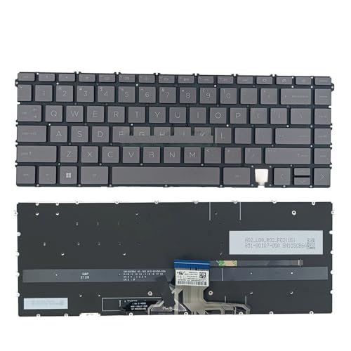 WLWOZMD US-Tastatur mit Hintergrundbeleuchtung für HP für Spectre X360 16-F 16-f0013dx f0023dx f1013dx f1023dx f1747nr f0035nr 2-IN-1-Laptop M85604 M83497 001(US Gray Light) von WLWOZMD