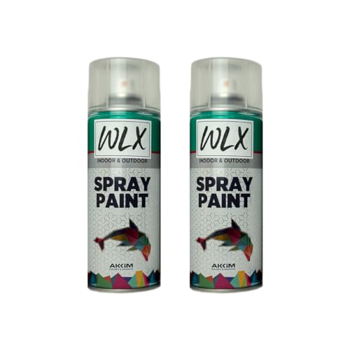 Sprayfarbe Schwarz + Weiß (2er Set je 400 ml). Schnelltrocknende Sprühdose. Sprühfarbe, Sprühlack, Lackspray, Graffiti-Farbe, Spraydose. RAL-Farbe. Glänzend von WLX