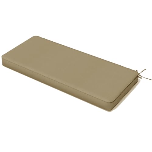 WLXFF 5cm Dicke Wasserfest Bankkissen rutschfeste Sitzbank Polster Kissen Waschbare Sitzkissen Sitzpolster Sitzauflage Bank Gartenkissen, Steppkissen, Doppelkissen Mit ReißVerschluss,No2,140X60X3CM von WLXFF