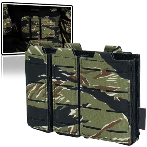 WLXW Taktische Magazintasche 5,56-mm-Gewehre Doppeltes Magazintaschen-Set 9-mm-Pistolen MOLLE-Tasche Offenem Verschluss Und Schnellverschluss Jagd-Airsoft(BCP) von WLXW