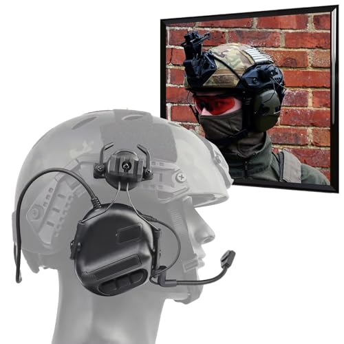WLXW Taktisches Helm-Headset (Ohne Rauschunterdrückung) Airsoft-Jagd-Headset Mehrwinkel-Drehfunktion Taktischer Helmschienenadapter(RG) von WLXW