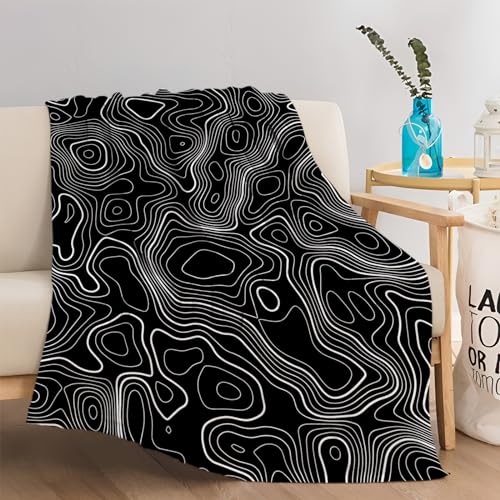 Kuscheldecken Schwarz-Weiß-Muster 180x200 cm Weich Decke Flanelldecke Weich Wohndecke Mikrofaser Sofadecke Wolldecke Für Kinder Erwachsene Decken 3D-Digitaldruck von WLXWYXZB