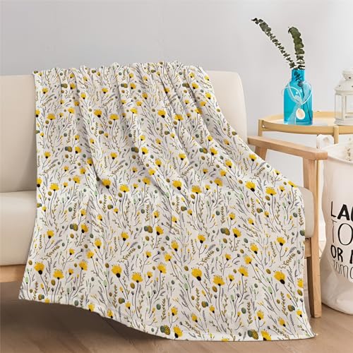 kuscheldecke Wohndecke Gelb Blumig 180x200 cm 3D-Druckdecke Flanelldecke Bedding SofadeckeWolldecke Bettlaken Wärme und Isolierung Decke Klimaanlage Decke für Wohn und Schlafräume von WLXWYXZB