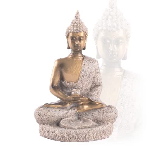 WLYZKXSH Mini Buddha-Statue aus Steingut, sitzend, Feng Shui, Meditation, Buddha, sitzend, Handwerk, Buddha, Statue, sitzend, handgeschnitzt, geeignet für die Einrichtung von Puppen von WLYZKXSH