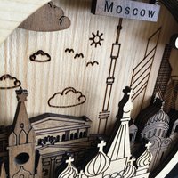 Moskau Stadt Skyline Holz Wandkunst, Russland Diorama Holz, Layered Massivholz Custom Berühmte Schreibtisch Dekor, Ich Liebe Figur von WLwoodleather