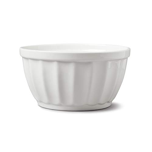 WM Bartleet & Sons 1750 T470 Traditionelle Porzellan-Servierschale für die Küche, groß, geriffelt, 1200 ml, Weiß von WM Bartleet & Sons 1750