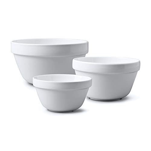 WM Bartleet & Sons 1750 TSET177 Set mit 3 traditionellen Porzellan-Puddingschalen (375 ml, 0,7 500 ml, 0,9 700 ml, 1,3 pt) – Weiß von WM Bartleet & Sons 1750
