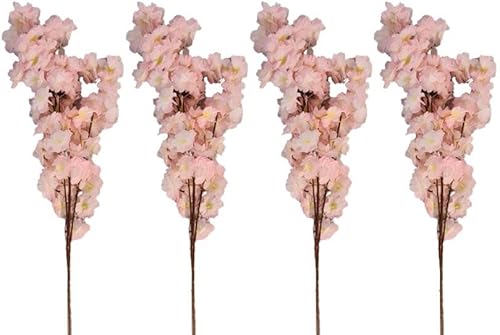 WM MAXIMUS Künstliche Kirschblüten Blumen 95 cm, Dekorative Kunstblume Plastikblumen in Hellrosa, Farbe, für Haus Garten Hochzeit Tisch Party Event Frühling Dekoration (4 Stück, Light Pink) von WM MAXIMUS