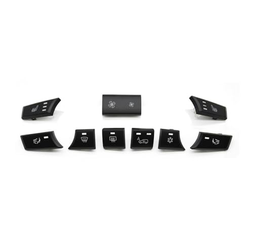 WMAMBZNDHP 8/9 STÜCKE Auto Klimaanlage AC-Taste Multimedia CD-Player Schalter Digitale Steuertasten Fit for BMW X5 X6 E70 E71 E72 2007-2013(Black) von WMAMBZNDHP