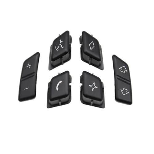 WMAMBZNDHP Auto Multifunktions-Lenkrad-Tastensteuerungsschalterabdeckung Passend for BMW 3er X1 E90 E91 E92 E93 E84 61316959893 61316959894(Model B 6PCS) von WMAMBZNDHP