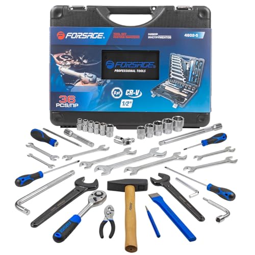 Forsage 36-teiliges Kfz-Werkzeugset - Umfassend und Langlebig für Mechaniker und Autoenthusiasten Forsage 36-teiliges Kfz-Werkzeugset - Umfassend und Langlebig für Mechaniker und Autoenthusiasten von WMC TOOLS