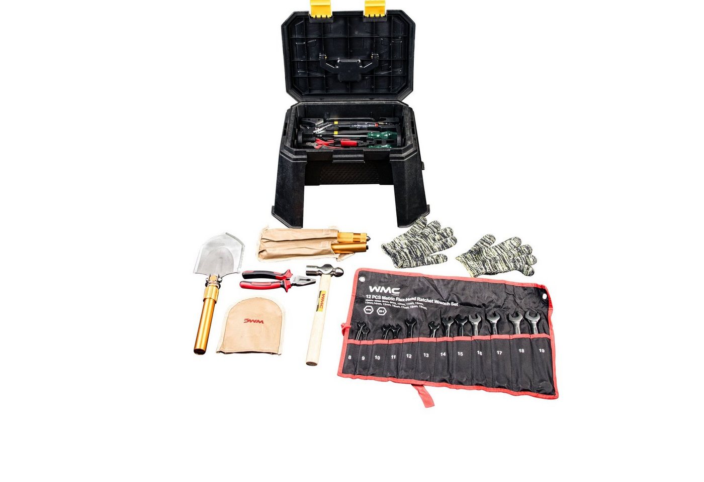 WMC Tools Werkzeugset, (65-St), Werkzeugsatz im Hocker Werkzeugset Heimwerker Werkzeug Set von WMC Tools
