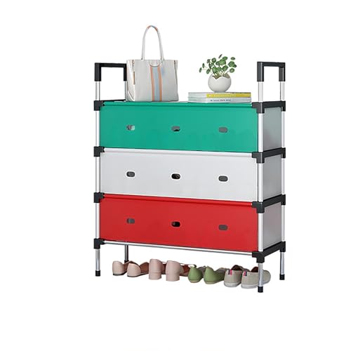 WMDMJT Schuhregal Organizer Große Kapazität Staubschutz Platzsparendes Mehrschichtiges Regal Für Flur Schlafzimmer Garderobe,4 Layers von WMDMJT
