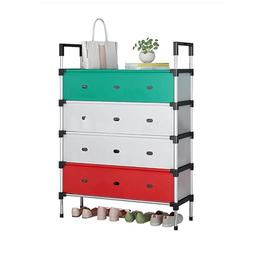 WMDMJT Schuhregal Organizer Große Kapazität Staubschutz Platzsparendes Mehrschichtiges Regal Für Flur Schlafzimmer Garderobe,5 Layers von WMDMJT