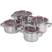 WMF Function 4 Topf-Set Bratentopf (2,5l), Fleischtöpfe (1,9l), (3,9l), (5,7l) silber von WMF