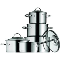 WMF Provence Plus Topf-Set Bratentopf (2,5l), Fleischtöpfe(1,9l), (3,3l), (5,7l), Stielkasserolle (1,7l) silber von WMF
