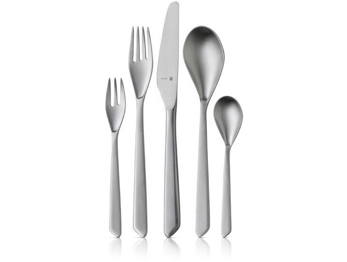 Besteck-Set WMF Neo in natürlicher Optik, ergonomische Haptik, Wellenschliff-Messer , grau (edelstahl), 66 tlg., Cromargan Edelstahl Rostfrei 18/10, Essbesteck-Sets, spülmaschinengeeignet, optimale Schärfe, hochwertiger Besteckkasten von WMF