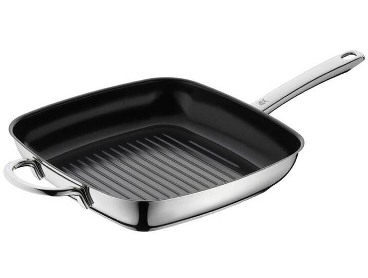 Grillpfanne 28 x 28 cm Edelstahl silberfarbig von WMF