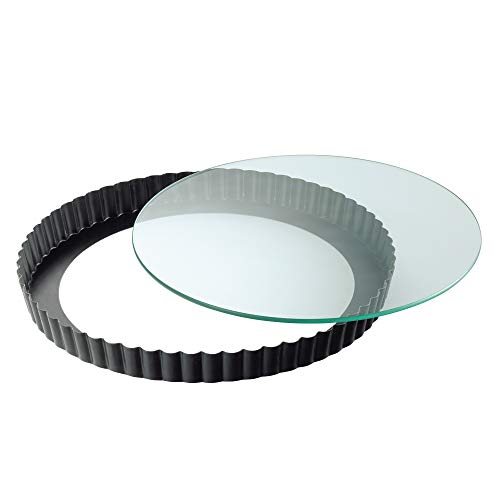 ORIGINAL KAISER Quicheform mit Glas-Hebeboden Ø28cm, Legierter Stahl, Schwarz, 1 - Pack von ORIGINAL KAISER