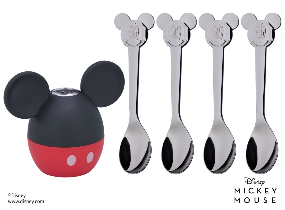 WMF Salzstreuer Mickey Mouse mit vier Löffeln S von WMF