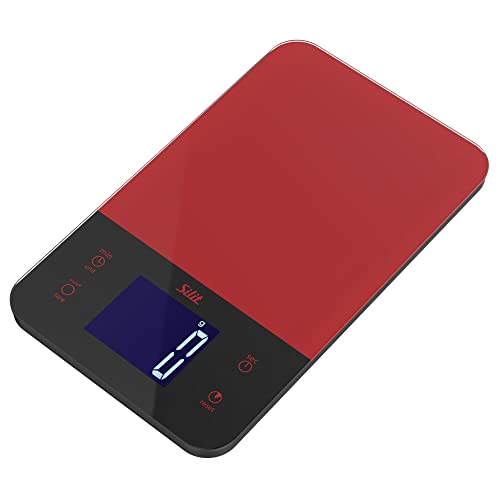 Silit Digitale Küchenwaage mit Tara, bis 5kg, Haushaltswaage mit Touch-Display, Küchenwaage digital, große Wiegefläche, Kurzzeitmesser-Funktion von Silit