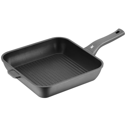 WMF Permadur Premium Grillpfanne 28 cm Induktion, Aluminium beschichtet, Steakpfanne ideal zum knusprigen Braten, eckige Pfanne, Kunststoffgriff von WMF