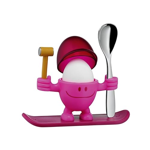 WMF McEgg Eierbecher mit Löffel, Eierbecher lustig Kinder, Kunststoff, Cromargan Edelstahl poliert, spülmaschinengeeignet, pink von WMF
