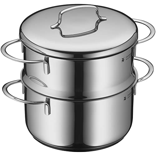 WMF Mini Dampfgarer mit Metalldeckel klein 16 cm, 1,5l, Cromargan Edelstahl poliert, Induktion, stapelbar, ideal für kleine Portionen oder Singlehaushalte von WMF