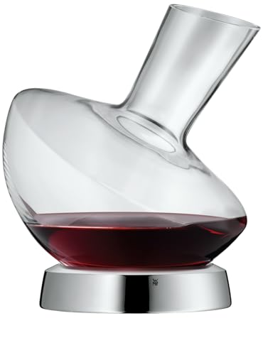 WMF Jette Weindekanter mit Edelstahl-Sockel 0,75l, Glas, Dekantierflasche für Rotwein, Weinbelüfter, pflegeleicht, formschön, edel, hochwertig, von WMF