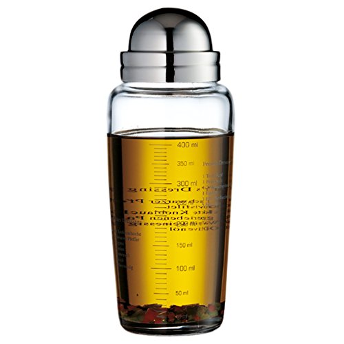 WMF Salat Dressingshaker 400ml, Glasbehälter mit Skalierung, mit 5 aufgedruckte Rezepte, Glas, Cromargan Edelstahl, spülmaschinengeeignet WMF Salat Dressingshaker 400ml, Glasbehälter mit Skalierung, mit 5 aufgedruckte Rezepte, Glas, Cromargan Edelstahl, spülmaschinengeeignet von WMF