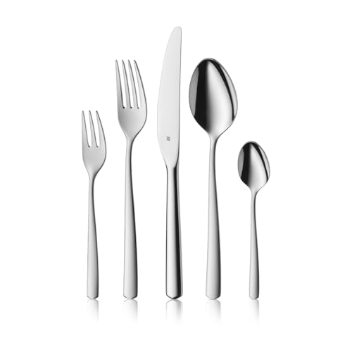 WMF Boston Edelstahl Besteck Set 6 Personen, Essbesteck Set 30 teilig, Monobloc-Messer, Cromargan Edelstahl poliert, spülmaschinenfest von WMF